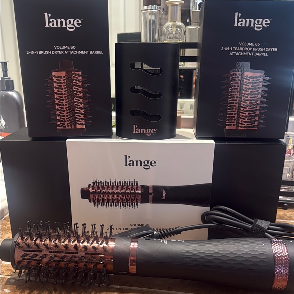 L'ange Black and Rose Gold Hair Dryer Brush